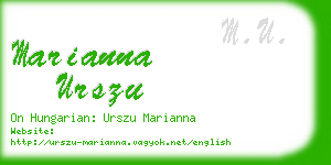 marianna urszu business card